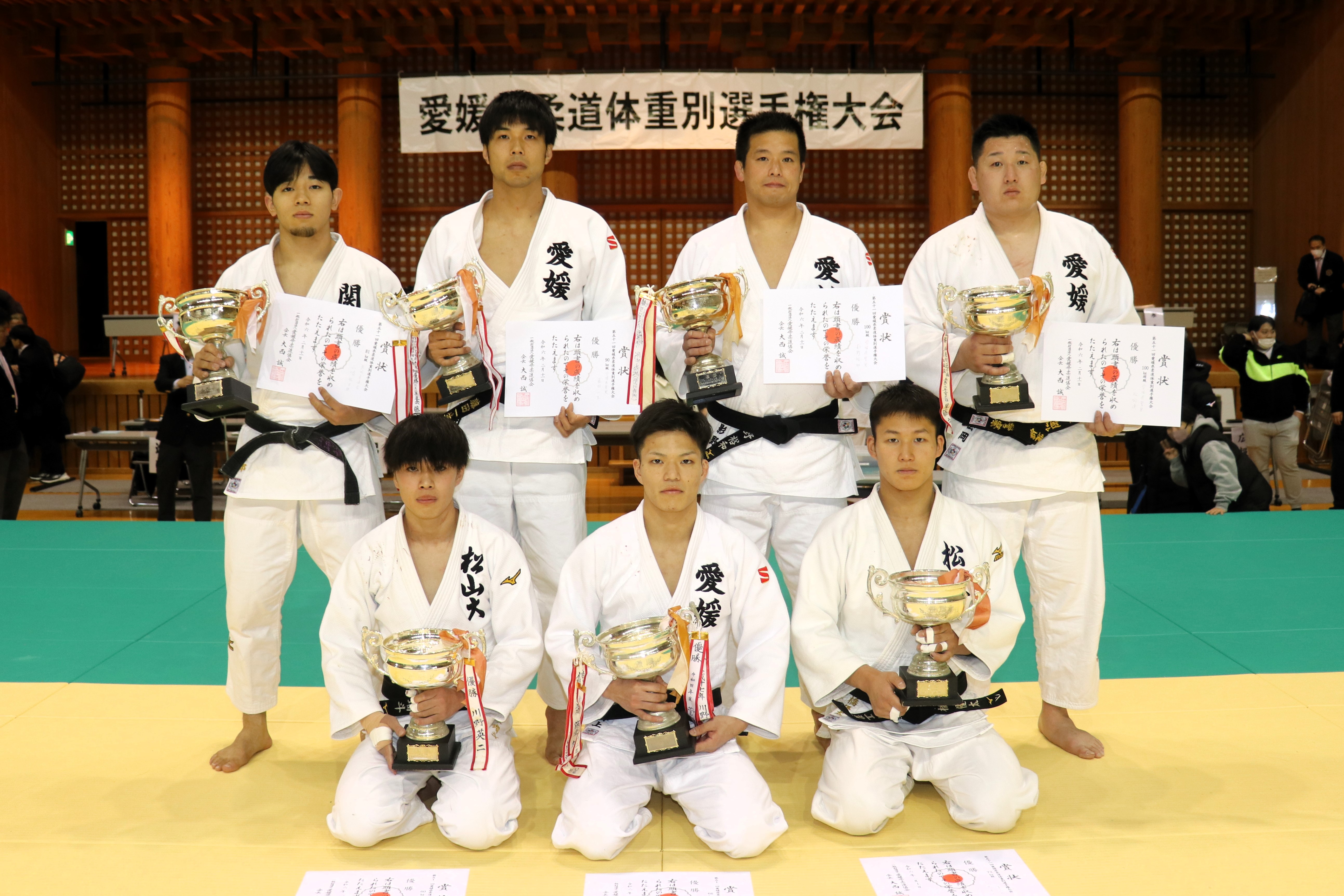 第５１回愛媛県柔道体重別選手権大会 各階級優勝者